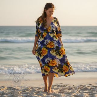 Viskoza Artistic flowers design B digital print