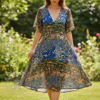 Viskoza Dimulti tamno plava digital print