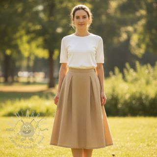 Linen cotton Fishbone camel