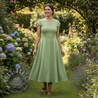 Lan pamuk Fishbone lime