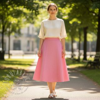 Lan pamuk Fishbone fuchsia