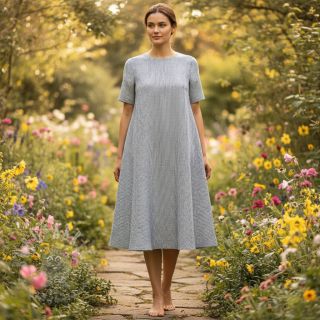 Lan s pamukom Lira mini stripe jeans