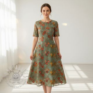 Pamuk TIE DYE EMBROIDERY Poppy design O