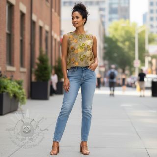 Pamuk TIE DYE EMBROIDERY Poppy design P