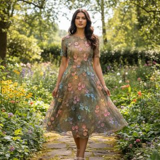 Pamuk TIE DYE EMBROIDERY Poppy design N