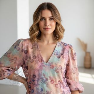 Pamuk TIE DYE EMBROIDERY Poppy design R