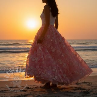 Pamuk TIE DYE EMBROIDERY Poppy design K