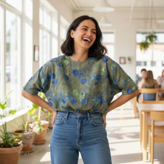 Pamuk TIE DYE EMBROIDERY Poppy design B