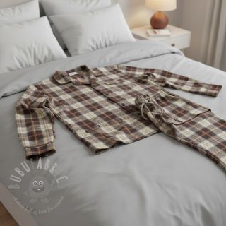 Pamučna tkanina YARN DYED CHECK BRUSHED brown