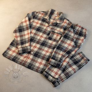 Pamučna tkanina YARN DYED CHECK BRUSHED navy brick