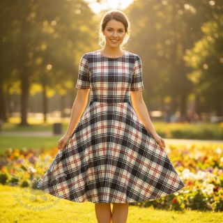 Pamučna tkanina YARN DYED CHECK BRUSHED navy brick