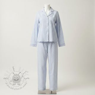 Pamučna tkanina YARN DYED CHECK BRUSHED light blue