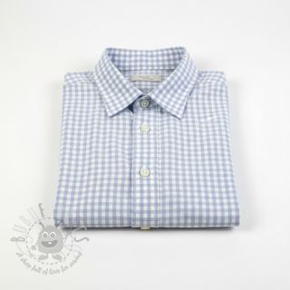 Pamučna tkanina YARN DYED CHECK BRUSHED light blue