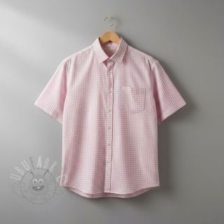 Pamučna tkanina YARN DYED CHECK BRUSHED light rose