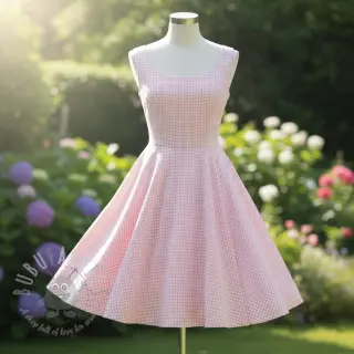 Pamučna tkanina YARN DYED CHECK BRUSHED light rose