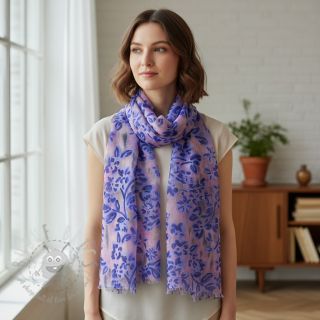 Pamuk SATIN Purple flowers digital print