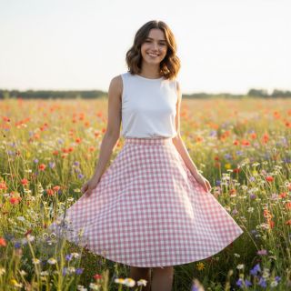 Pamuk Check old rose