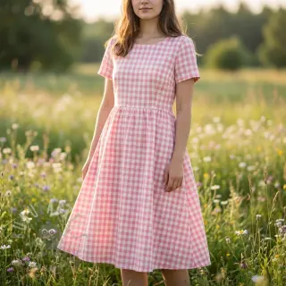 Pamuk Check rosa