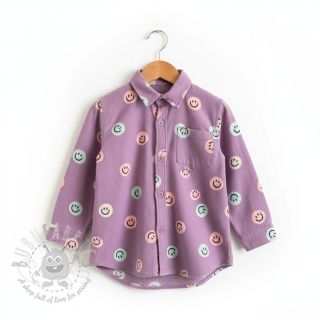 Pamuk FLANNEL Happy faces lavender