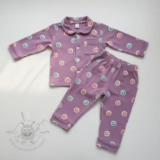 Pamuk FLANNEL Happy faces lavender