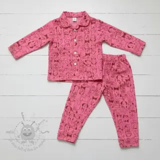 Pamuk FLANNEL Dogs pink