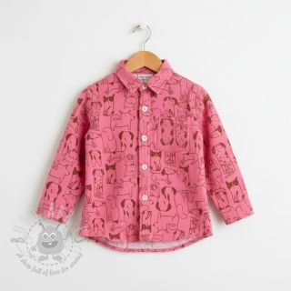 Pamuk FLANNEL Dogs pink
