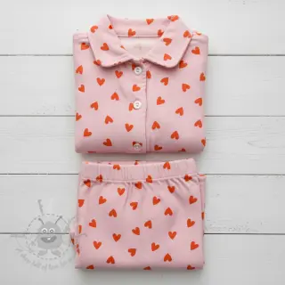 Pamuk FLANNEL Hearts pink