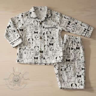 Pamuk FLANNEL Dogs off white