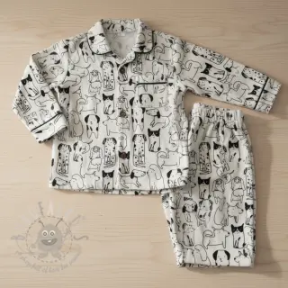 Pamuk FLANNEL Dogs off white
