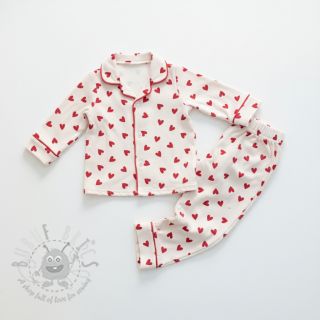Pamuk FLANNEL Hearts off white