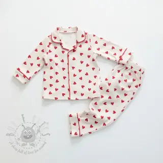 Pamuk FLANNEL Hearts off white