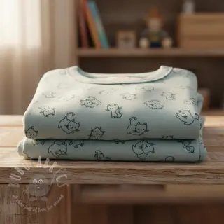 Pamuk FLANNEL Cats mint