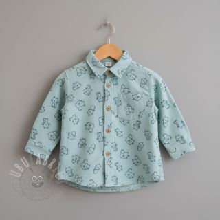 Pamuk FLANNEL Cats mint