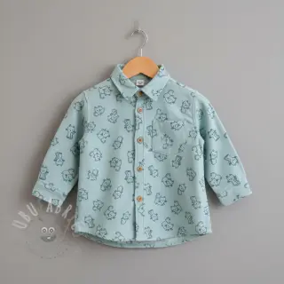 Pamuk FLANNEL Cats mint