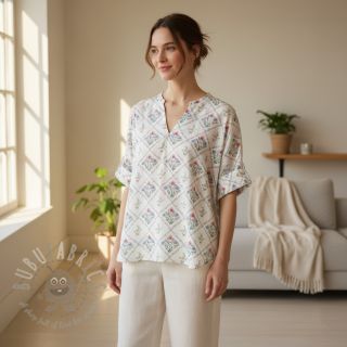 Pamuk Flowers Tara off white design A digital print