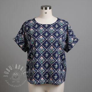 Pamuk Flowers Tara navy design A digital print