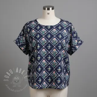 Pamuk Flowers Tara navy design A digital print