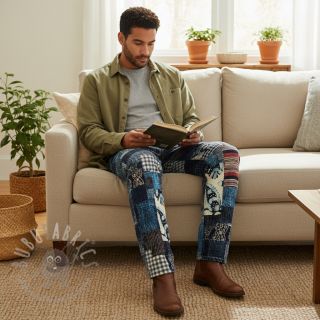 Pamuk TWILL DENIM Mix print design B