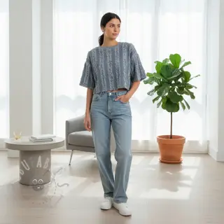 Pamuk s lanom Vintage Fringe Stripe blue