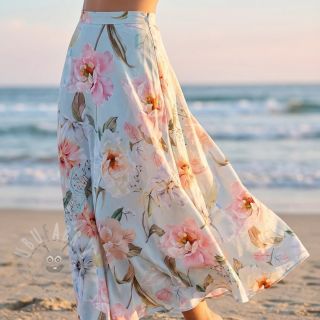 Pamuk SATIN Oahu green digital print