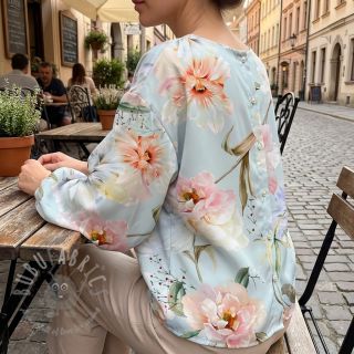 Pamuk SATIN Oahu green digital print