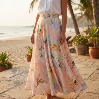 Pamuk SATIN Oahu pink digital print