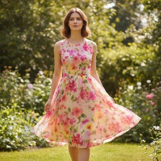 Pamuk SATIN Kauai pink digital print