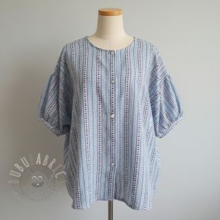 Pamuk JACQUARD Hearts light blue