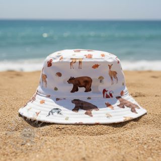 Pamuk Animals in the wood white digital print