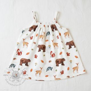 Pamuk Animals in the wood white digital print