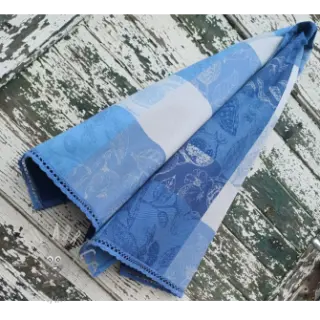 Dekorativna tkanina FRENCH TABLE CLOTH JACQUARD Cabosse allover indigo