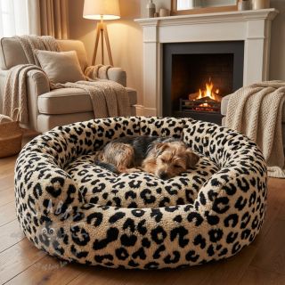 Tkanina za kapute TEDDY JACQUARD Animal skin black