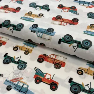Pamuk Cars white digital print