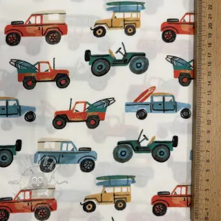 Pamuk Cars white digital print